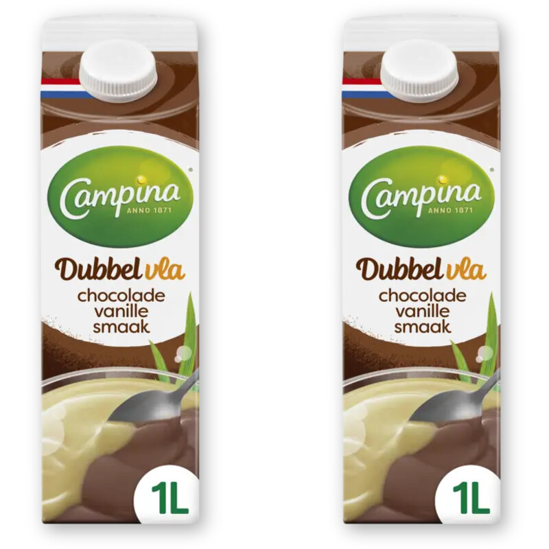 Campina Dubbelvla chocolade vanille smaak 2-pack