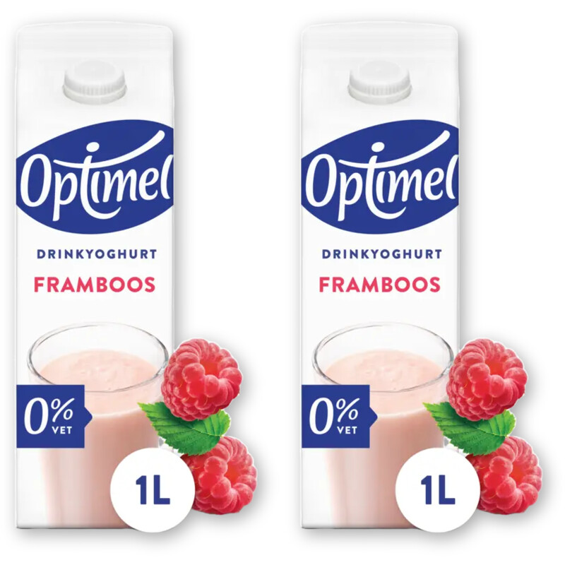 Optimel Drinkyoghurt framboos 2-pack