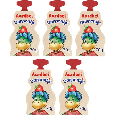 Danoontje Knijpyoghurt aardbei 5-pack