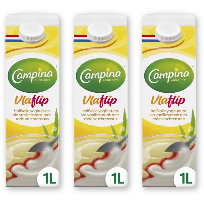 Campina Vlaflip vanille 3-pack
