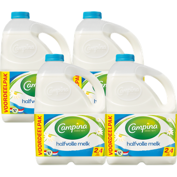 Campina Halfvolle melk voordeelverpakking 4-pack