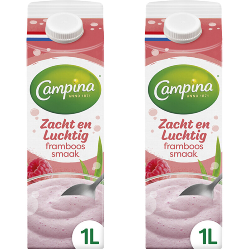 Campina Zacht en luchtig framboos 2-pack