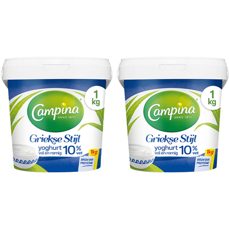 Campina Griekse stijl yoghurt 1kg 2-pack