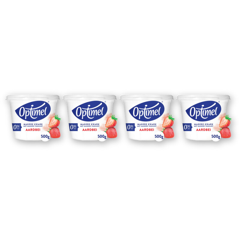 Optimel Magere kwark aardbei 4-pack