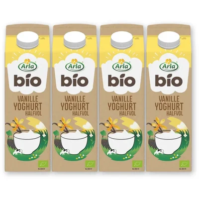 Arla Bio vanille yoghurt halfvol 4-pack