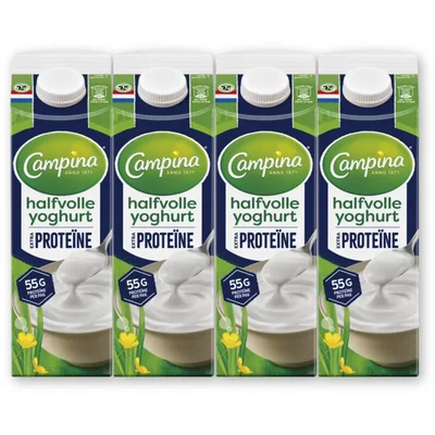 Campina Halfvolle yoghurt extra proteine 4-pack