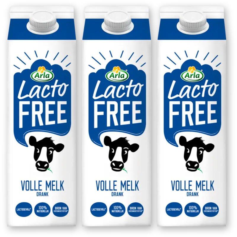 Arla Lactofree volle melk 3-pack