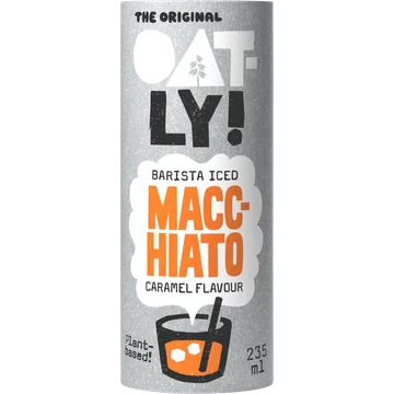 Oatly! Barista iced macchiato caramel flavour