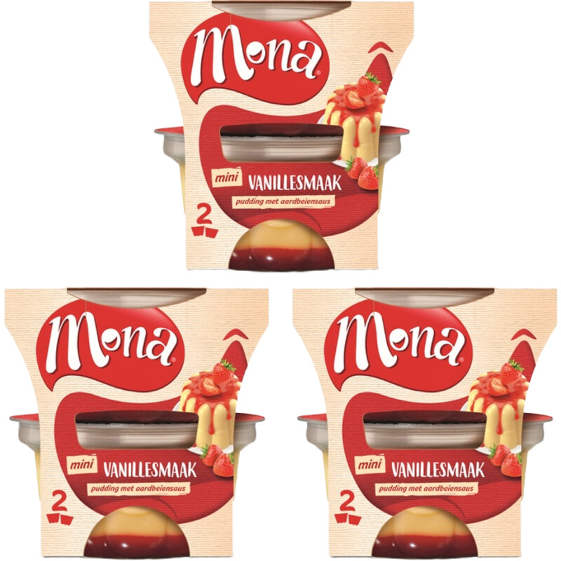 Mona Vanillepudding 2x135ml 3-pack