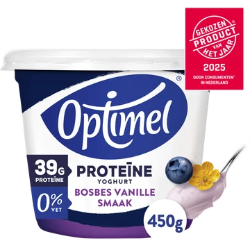 Optimel Proteïne yoghurt bosbes vanillesmaak