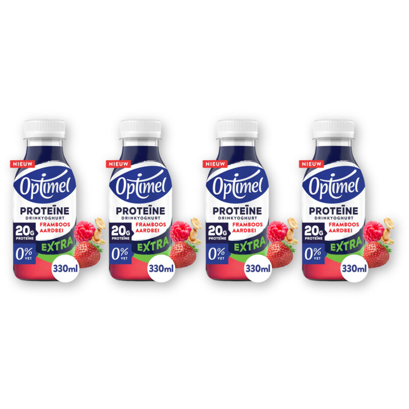 Optimel Proteine extra framboos aardbei 4-pack