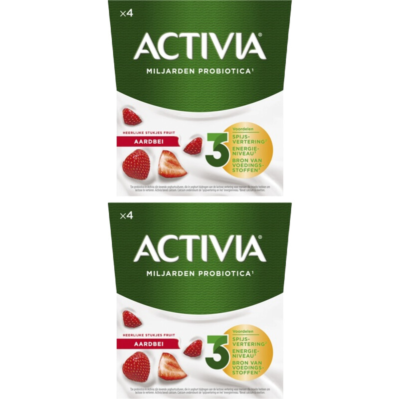 Activia Yoghurt aardbei 2-pack