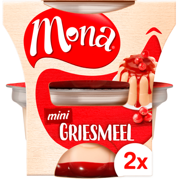 Mona Pudding griesmeel rode bessensaus duo
