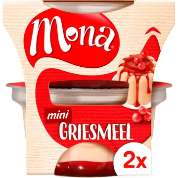 Mona Pudding griesmeel rode bessensaus duo