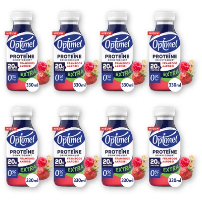 Optimel Proteine extra framboos aardbei 8-pack