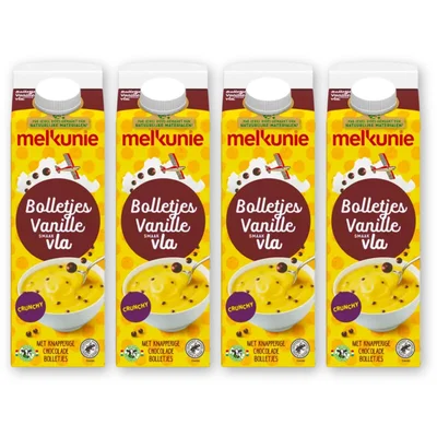 Melkunie Bolletjesvla met vanillesmaak 4-pack