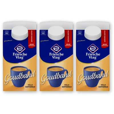 Friesche Vlag Goudband volle koffiemelk 3-pack
