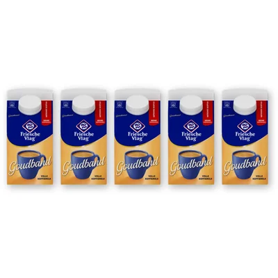 Friesche Vlag Goudband volle koffiemelk 5-pack