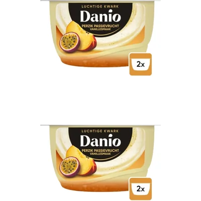 Danio kwark perzik passievrucht 2-pack