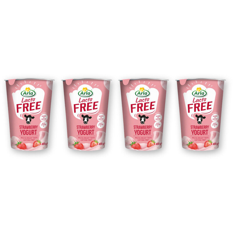 Arla Lactofree strawberry yoghurt 4-pack