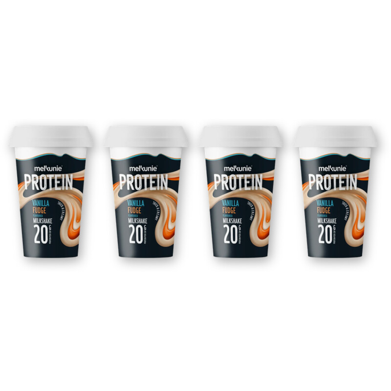 Melkunie Protein milkshake vanille fudge 4-pack