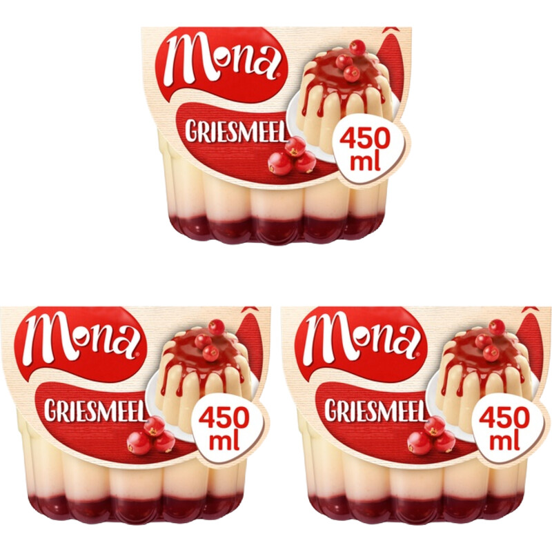 Mona Griesmeelpudding 450ml 3-pack