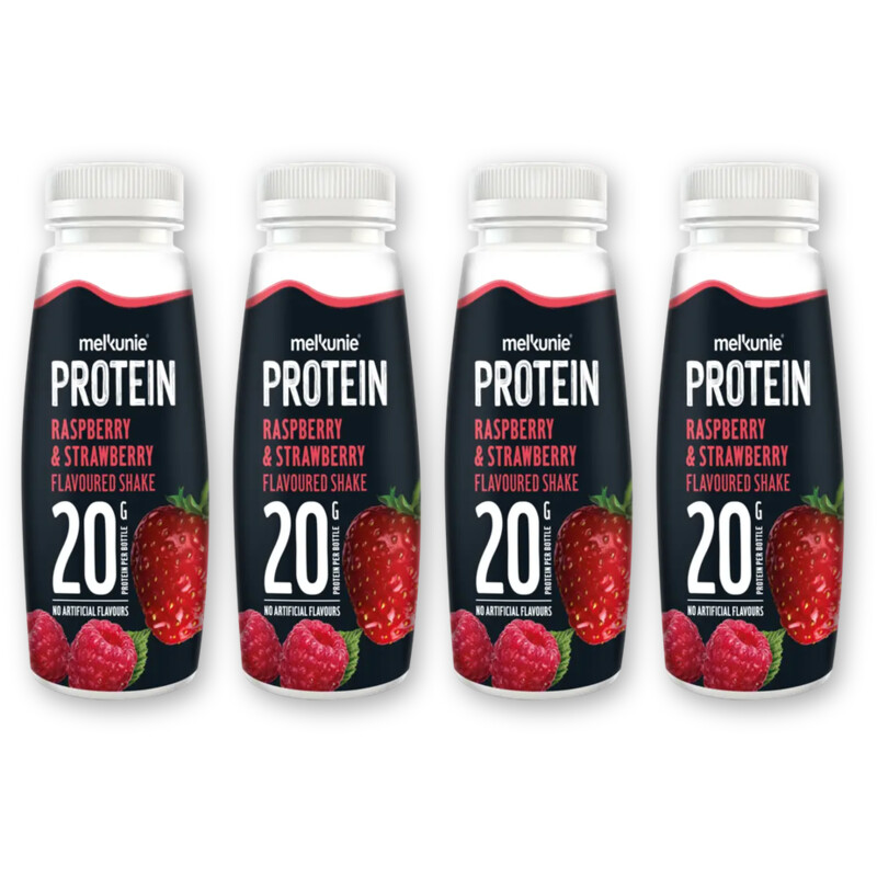 Melkunie Protein aardbei & framboos shake 4-pack