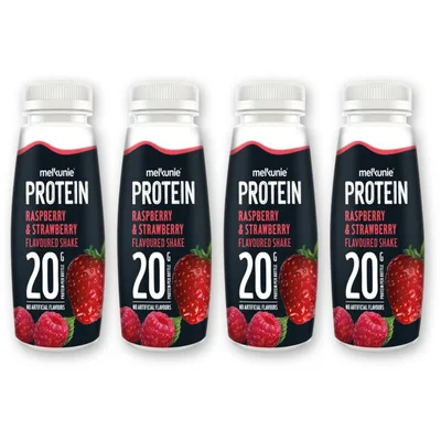 Melkunie Protein aardbei & framboos shake 4-pack