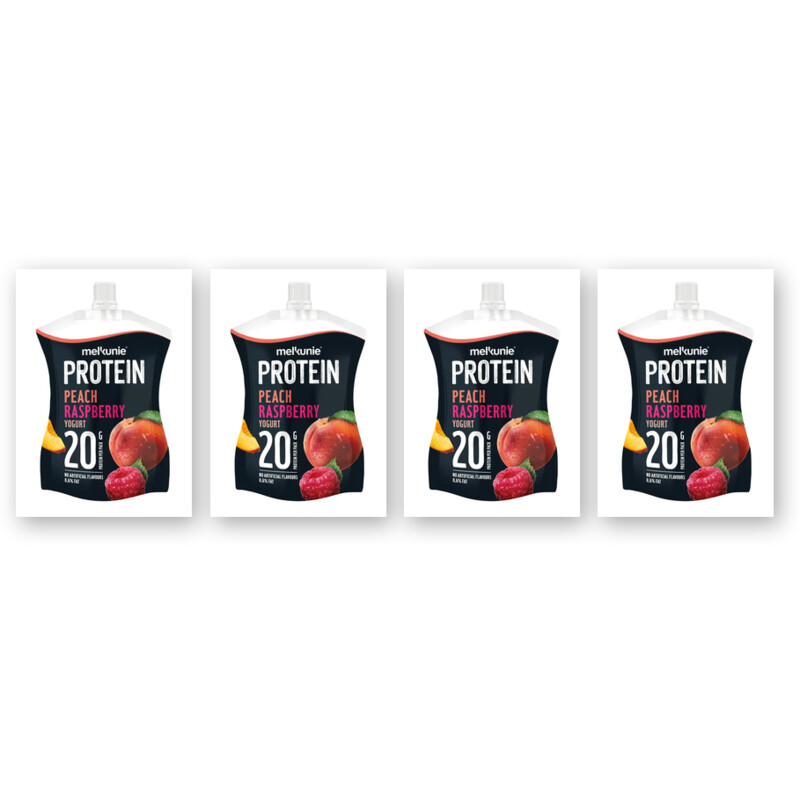 Melkunie Protein peach raspberry yoghurt 4-pack