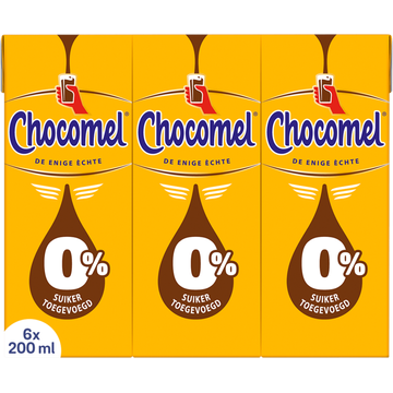 Chocomel 0% suiker toegevoegd 6-pack