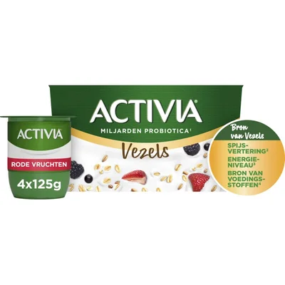 Activia Yoghurt vezels rode vruchten 4-pack