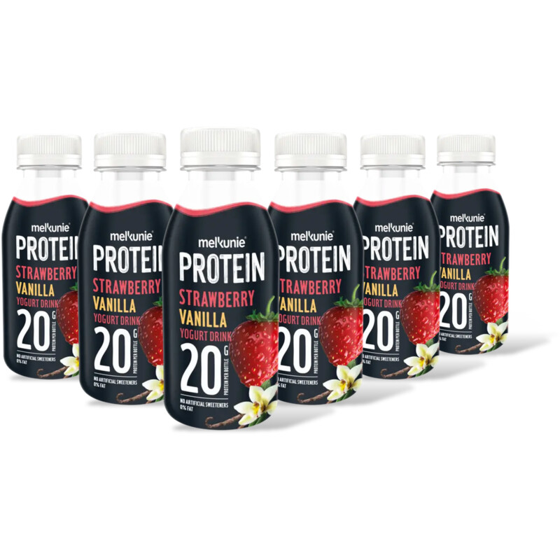 Melkunie Protein strawbvanil yogurtdrink 6-pack