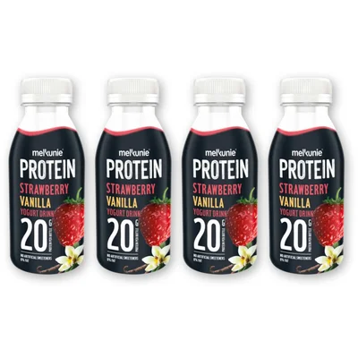 Melkunie Protein strawbvanil yogurtdrink 4-pack