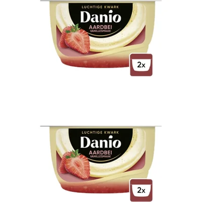Danio kwark aardbei vanille 2-pack