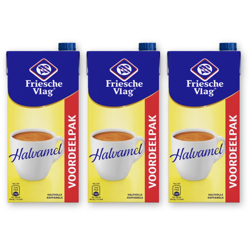 Friesche Vlag Halvamel voordeelverpakking 3-pack