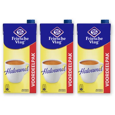 Friesche Vlag Halvamel voordeelverpakking 3-pack