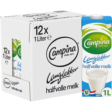 Campina Langlekker halfvolle melk 12-pack