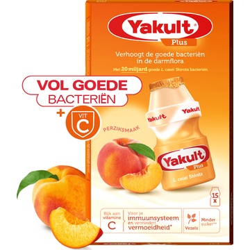 Yakult Plus perziksmaak 15-pack