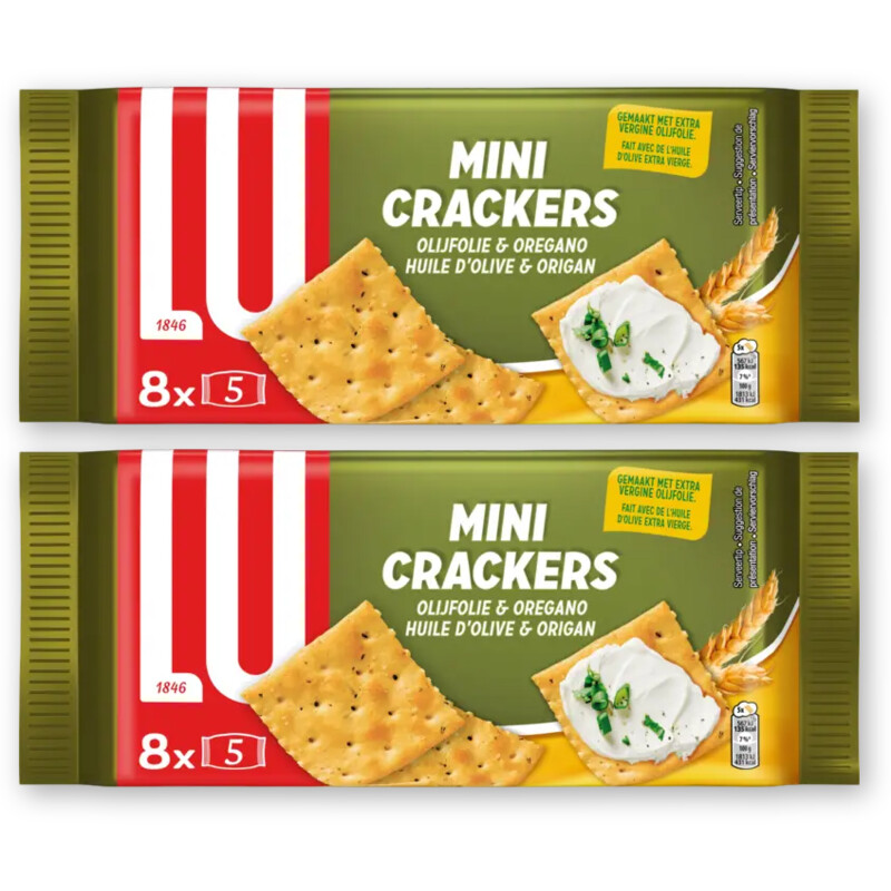 LU Mini crackers olijfolie & oregano 2-pack