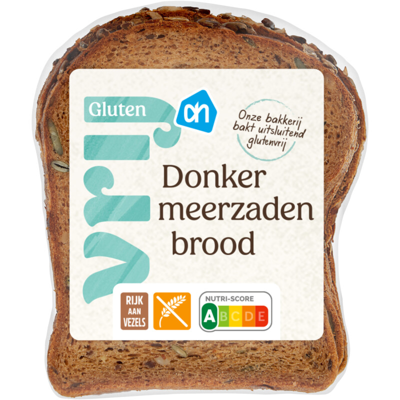 AH Glutenvrij Brood donker meerzaden half