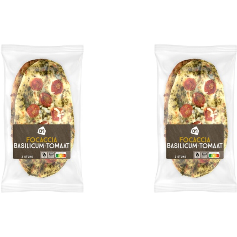 AH Focaccia basilicum tomaat 2-pack