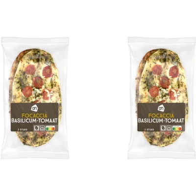 AH Focaccia basilicum tomaat 2-pack