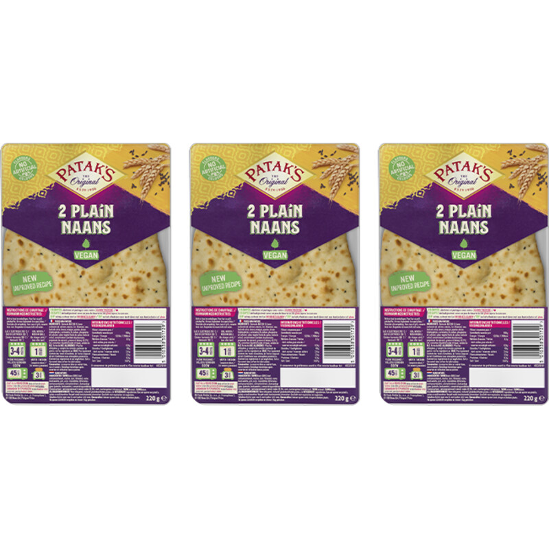 Patak's Naan plain 3-pack