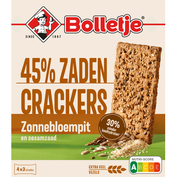 Bolletje 45% zaden crackers zonnebloempit