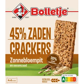 Bolletje 45% zaden crackers zonnebloempit