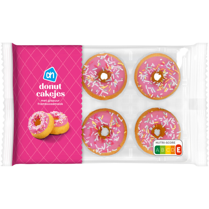 AH Donut cakejes met glazuur framboossmaak