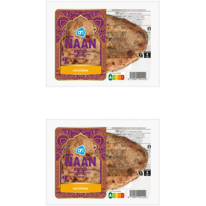 AH Mini naan brood volkoren 2-pack