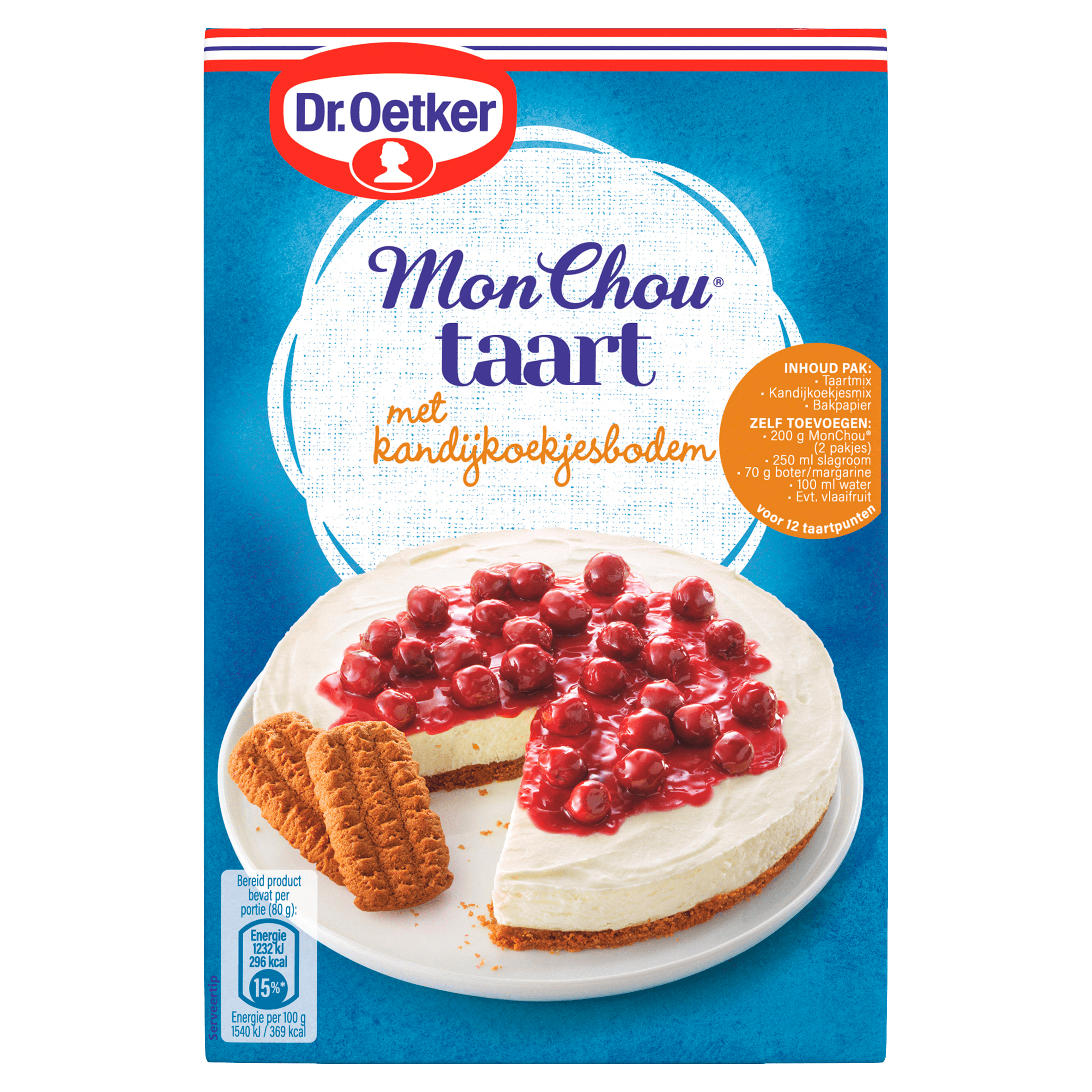 Dr. Oetker Monchou taart kandijkoekjesbodem bakmix