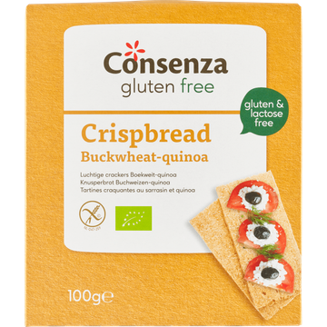 Consenza Cracker boekweit quinoa glutenvrij bio