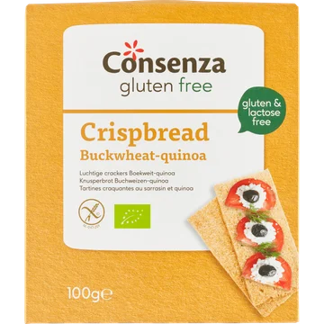 Consenza Cracker boekweit quinoa glutenvrij bio